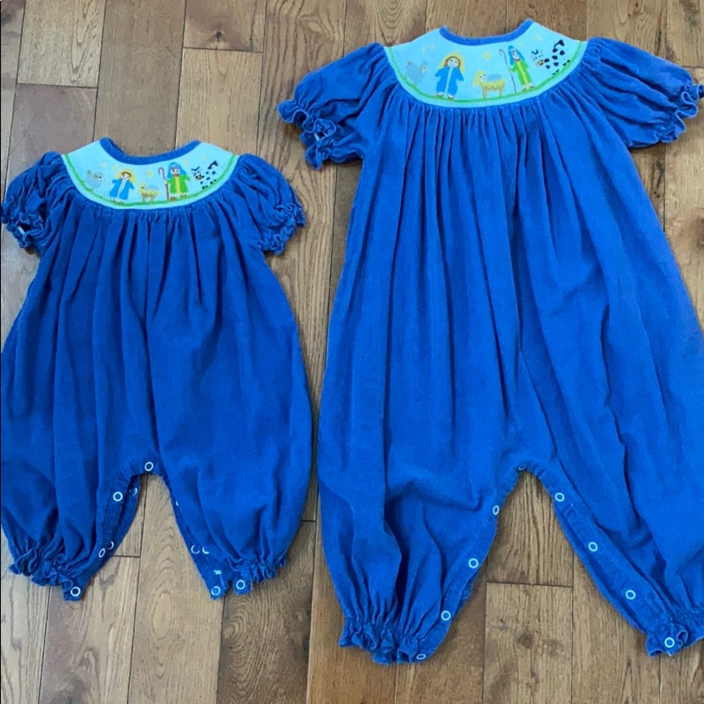 Nativity scene smocked bubble 3 months.